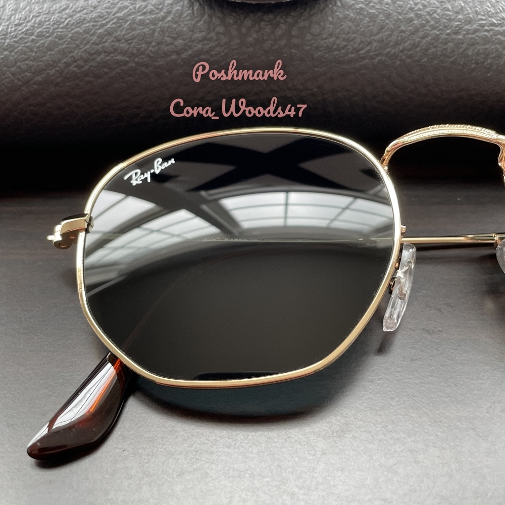 RayBan Hexagonal Green Lenses RB3548N Gold Frame Unisex New - Picture 4 of 16